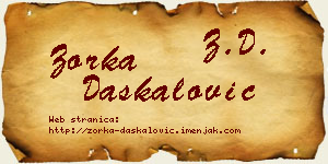 Zorka Daskalović vizit kartica